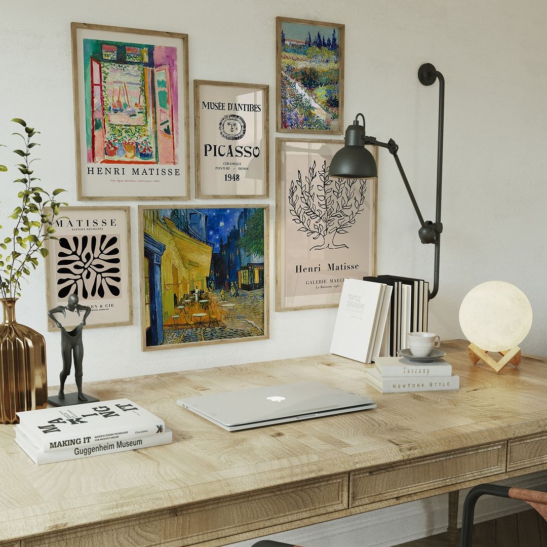 Elevate Your Workspace - Catch Inspo with Wall Art Above Your Desk