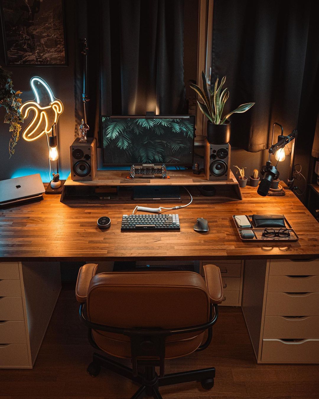 Dark Brown Desk Wonders - Harmonized Spaces Await