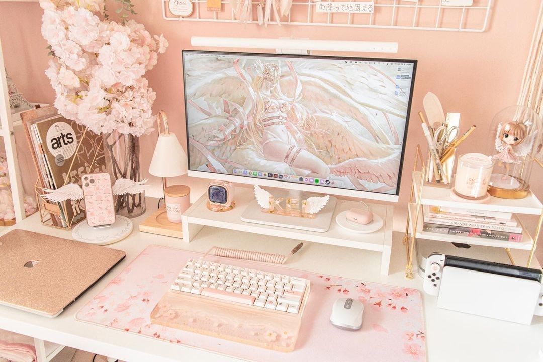 Blushing Beauty: Pink Desk Decor Ideas - Crafting a Pastel Workspace Wonderland